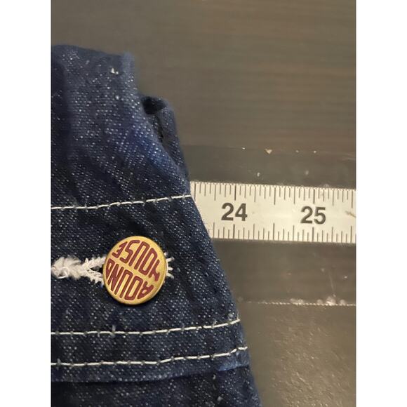 Round House Overalls Mens 48x30 Blue Denim Bib Workwear Carpenter Made in USA - Picture 5 of 7